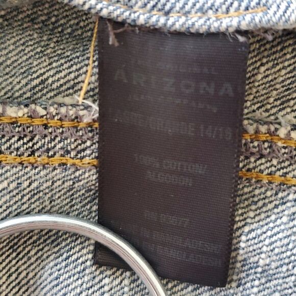 Arizona Jean Company Distressed Denim Jacket Girls Large 14/16 - Picture 4 of 4